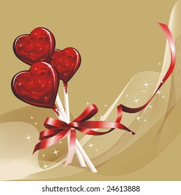 Sugar candies in the form of heart (Vector illustration)