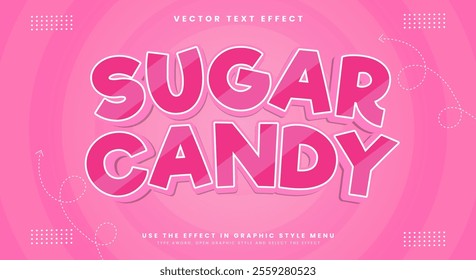 Sugar Candy 3D Colorful editable text effect Template suitable for Sweet food products