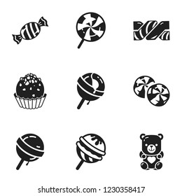 Sugar candy icon set. Simple set of 9 sugar candy vector icons for web design isolated on white background