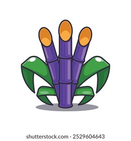 Sugar cane. cartoon vector illustration. design element for poster, brochure, web, mascot, sticker, logo and icon.
