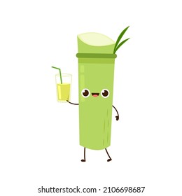 Sugar cane character design. Sugar cane on white background.