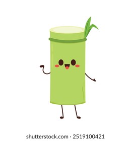 Sugar cane character design. Sugar cane on white background.
