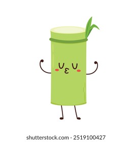 Sugar cane character design. Sugar cane on white background.