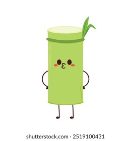 Sugar cane character design. Sugar cane on white background.