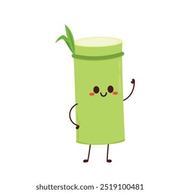 Sugar cane character design. Sugar cane on white background.