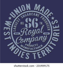 Sugar cane denim typography, t-shirt graphics, vectors