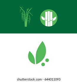 Sugar cane flat icons set illustration 