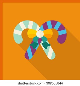 Sugar cane icon, vector illustration. Flat design style with long shadow,eps10