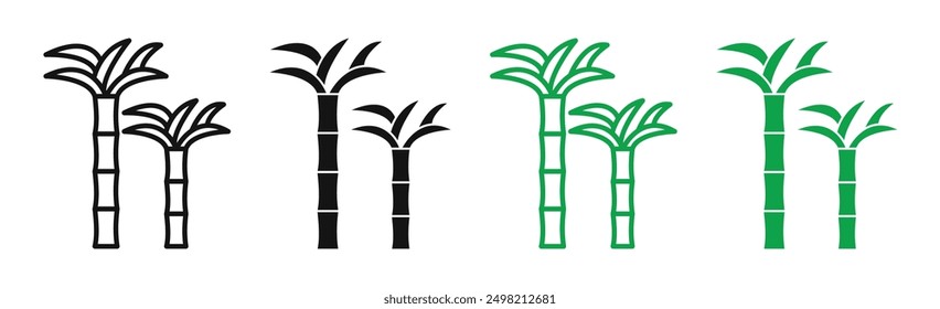 sugar cane iconicon vector collection in outlined and solid style