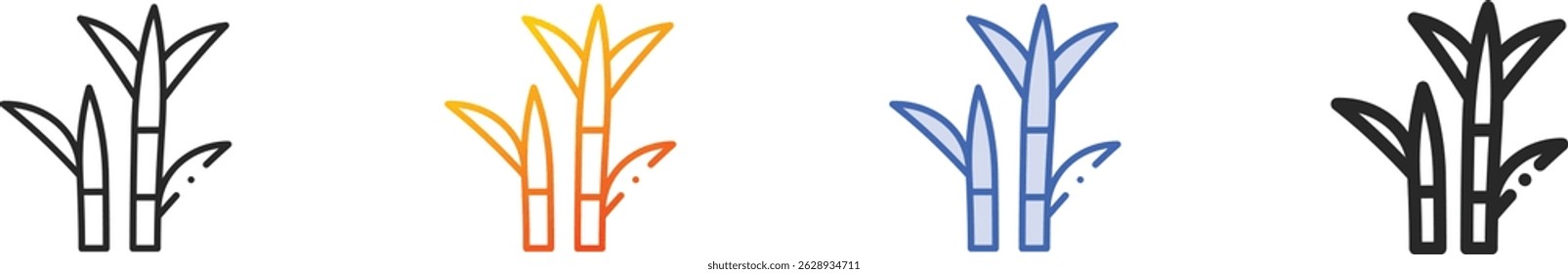 sugar cane icon.Thin Linear, Gradient, Blue Stroke and bold Style Design Isolated On White Background