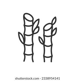 Sugar cane, linear icon. Line with editable stroke