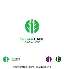 Sugar Cane Logo Design Concept, Cane Sugar Logo In Circle, Template Icon