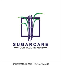 Sugar cane logo icon symbol vector illustration design template