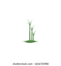 Naturaleza del símbolo vectorial de la plantilla de logotipo de la caña de azúcar