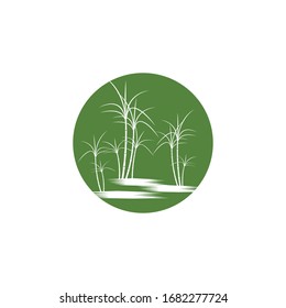 Naturaleza del símbolo vectorial de la plantilla de logotipo de la caña de azúcar