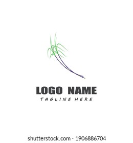 Naturaleza del símbolo vectorial de la plantilla del logotipo de la caña de azúcar