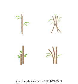 Diseño de la ilustración vectorial del logotipo de la planta de caña de azúcar