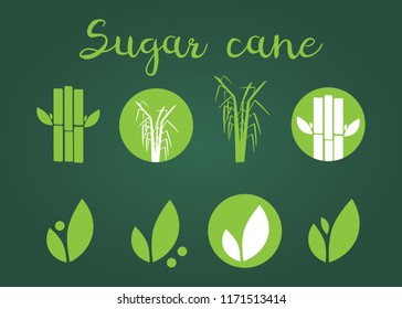 Sugar Cane Silhouettes Icons Sugar Cane Stock Vector (royalty Free 