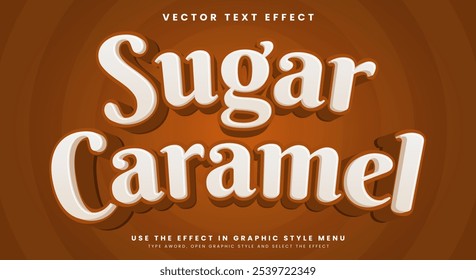 Sugar Caramel 3d Cartoon Estilo editável modelo de efeito de texto