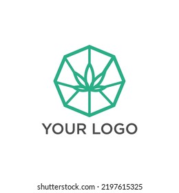 Sugar cbd or cannabis logo icon vector