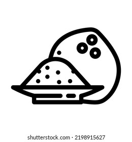 sugar coconut tropical line icon vector. sugar coconut tropical sign. isolated contour symbol black illustration