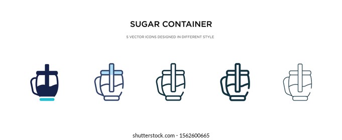 sugar container icon in different style vector illustration. two colored and black sugar container vector icons designed in filled, outline, line and stroke style can be used for web, mobile, ui