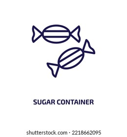 sugar container icon from food collection. Thin linear sugar container, sugar, product outline icon isolated on white background. Line vector sugar container sign, symbol for web and mobile