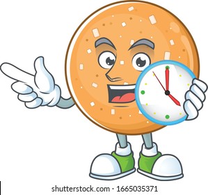Sugar cookies cartoon character style with a clock