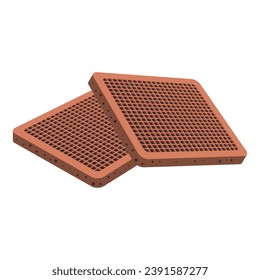 Sugar cookies in flat style. Vector illustration of sweets in isometry. Square cookies.