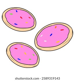 sugar cookies illustration hand drawn isolated vector