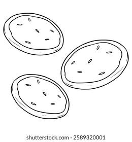 sugar cookies illustration hand drawn outline vector