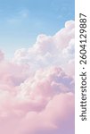 Sugar cotton purple clouds vector design background. Glamour fairytale backdrop. Plane sky view with stars and sunset. Watercolor style texture. Delicate card. Elegant decoration. Fantasy pastel color