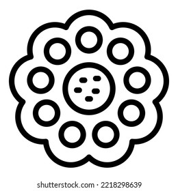 Sugar cracker icon outline vector. Food biscuit. Snack cake