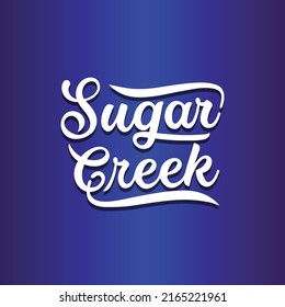 sugar creek writing logo with cursive font style