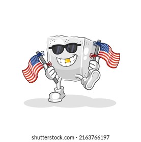 the sugar cube american youth cartoon mascot vector