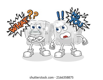 the sugar cube arguing each other cartoon vector