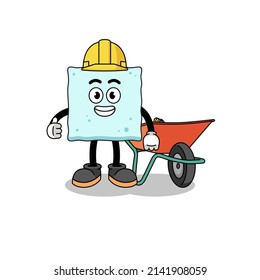 Sugar Cube Cartoon As A Contractor , Character Design