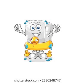 the sugar cube with duck buoy cartoon. cartoon mascot vector