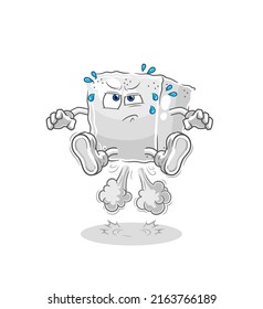 the sugar cube fart jumping illustration. character vector