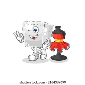 el vector diseñador de moda del cubo de azúcar. personaje de caricatura
