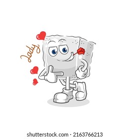 the sugar cube flirting illustration. character vector
