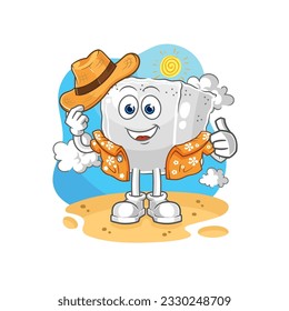 the sugar cube go on vacation. cartoon mascot vector