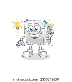 the sugar cube got an idea cartoon. mascot vector