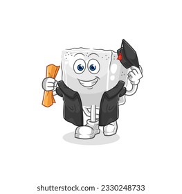 el vector de graduación del cubo de azúcar. personaje de caricatura
