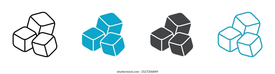 sugar cube icon Line graphics illustration
