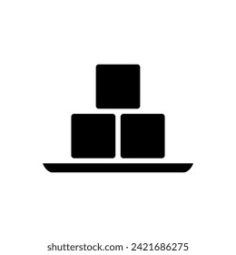 plantilla de vector de símbolo de icono de cubo de azúcar