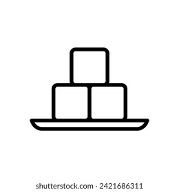 plantilla de vector de símbolo de icono de cubo de azúcar