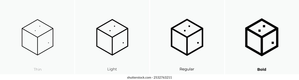 sugar cube icon. Thin, Light Regular And Bold style design isolated on white background