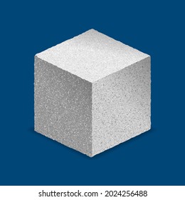Cubo de azúcar en isométrico sobre fondo azul. Ilustración del vector