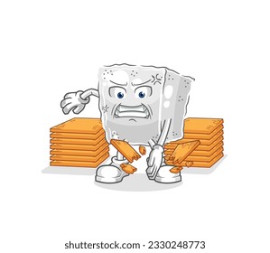the sugar cube karate mascot. cartoon vector